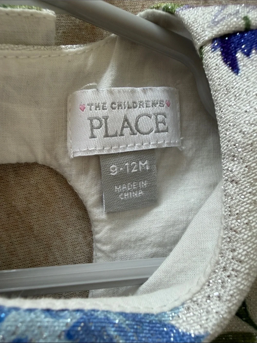 The Children's Place White Dress with Purple & Blue Floral Print
